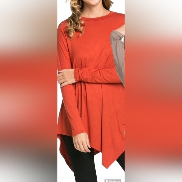 AZULES burnt orange long sleeve Tunic Top Size Small NWT - Picture 5 of 5
